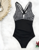 Nina-Gingham Wrap Suit