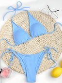 Zoya-Ruched Sky Bikini