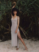 Lina-Slit Knit Dress