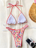 Vera-Floral Trim Bikini