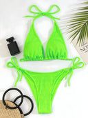 Zoya-Ruched Sky Bikini