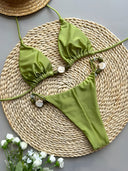 Kaia-Flower Satin Bikini