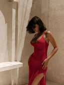 Lina-Slit Knit Dress