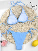 Zoya-Ruched Sky Bikini