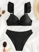 Mina-Pleated Bikini Set