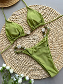 Kaia-Flower Satin Bikini